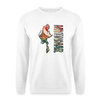 Watercolor Map Myanmar - Unisex Sweatshirt - white - Front