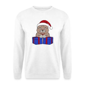 Cute Santa Claus kitty - Unisex Sweatshirt - white - Front