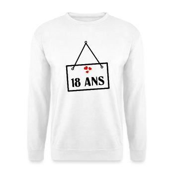 18. 18 YEARS OLD. 18th ANNIVERSARY. 18 BIRTHDAY. - Unisex Sweatshirt - white - Front