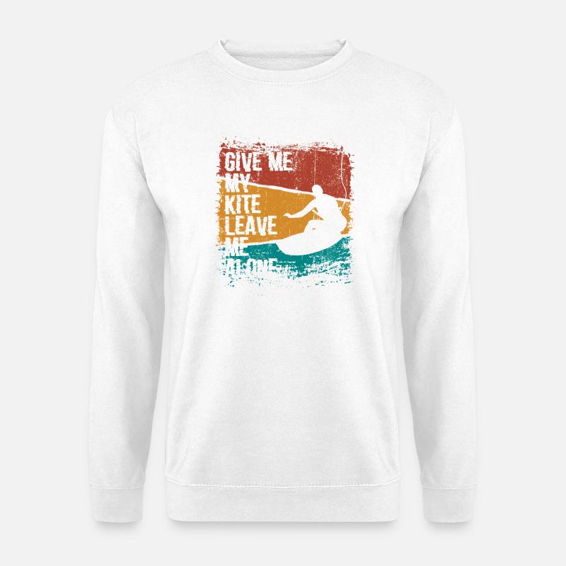 Solo Kite Surfer Silhouette Design - Unisex Pullover - Weiß