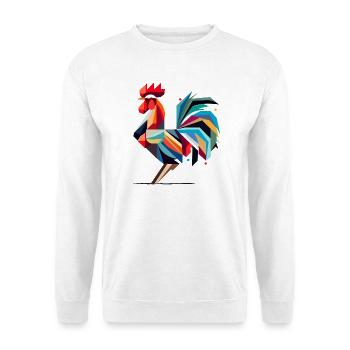 Colorful Geometric Rooster in Polygon Style - Unisex Sweatshirt - white - Front