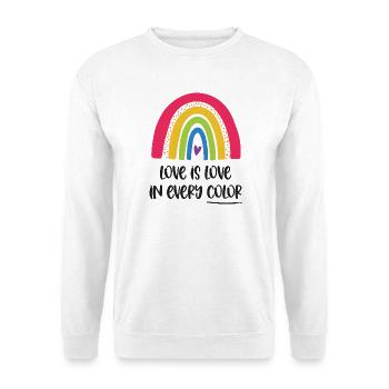 Mois de la fierté LGBTQ - L’amour, c’est l’amour dans toutes les couleurs - Sweat-shirt Unisexe - blanc - Devant