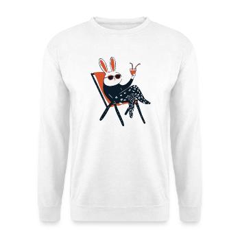 Beach Bunny – Chill Rabbit with Shades & Drink - Unisex Sweatshirt - white - Front