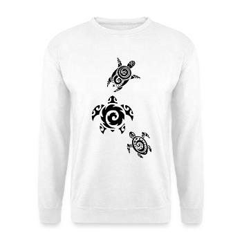 Drei schwarze Meeresschildkröten - Unisex Pullover - Weiß - Vorne