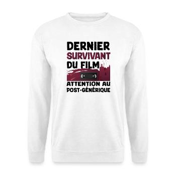 Cassette Survival Art Design - Sweat-shirt Unisexe - blanc - Devant