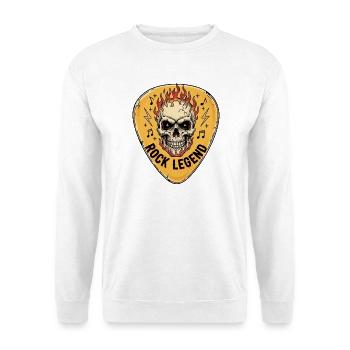 Rock Legend Skull with Flames - Unisex Sweatshirt - white - Front