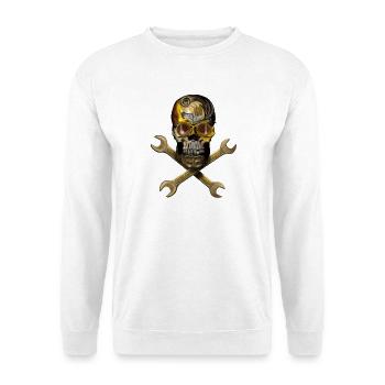 Steampunk skull with tools - Unisex Sweatshirt - white - Front