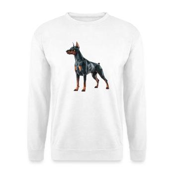 Doberman - Cool Low Poly  Logo - Sweat-shirt Unisexe - blanc - Devant