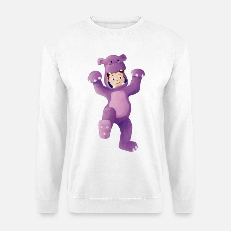 Boy dressed as a hippopotamus - Unisex Sweatshirt - white
