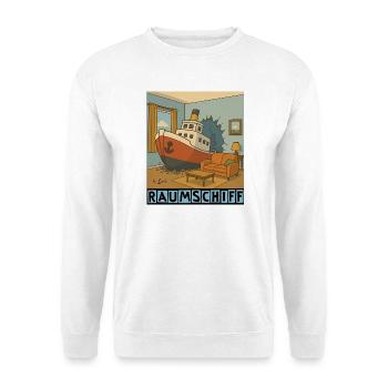 Raumschiff by Rico Beck - Unisex Pullover - Weiß - Vorne