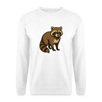 Waschbär Zeichnung - Unisex Pullover - Weiß - Vorne