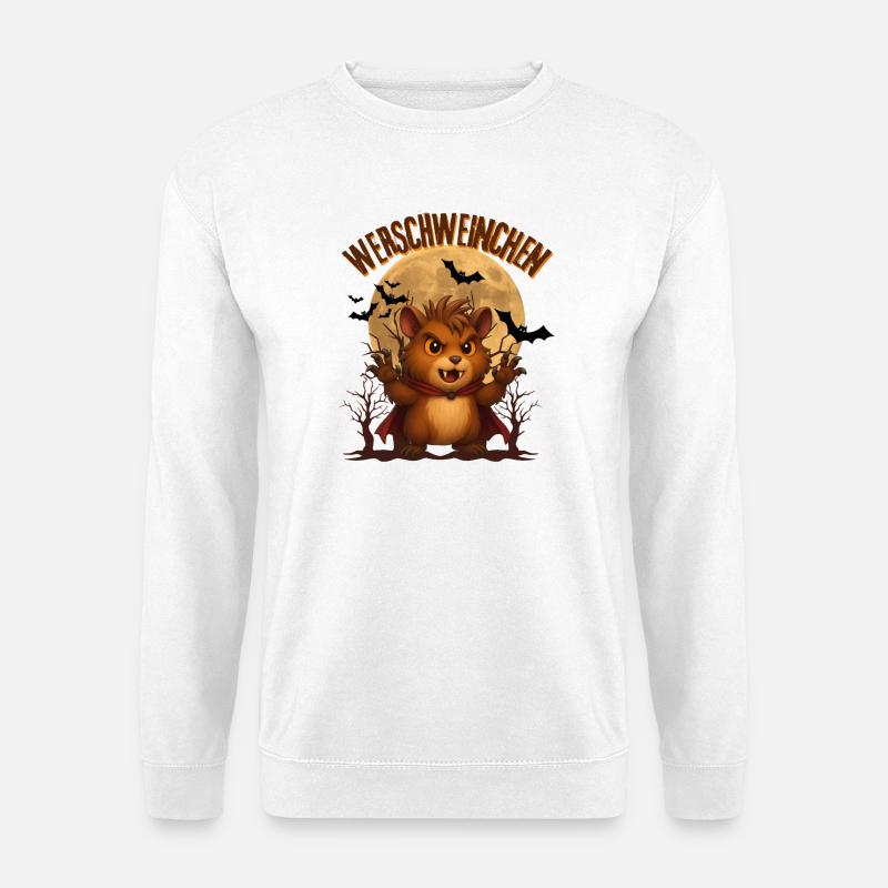 Vampirhamster  Meerschweinchen als Werwolf - Unisex Pullover - Weiß