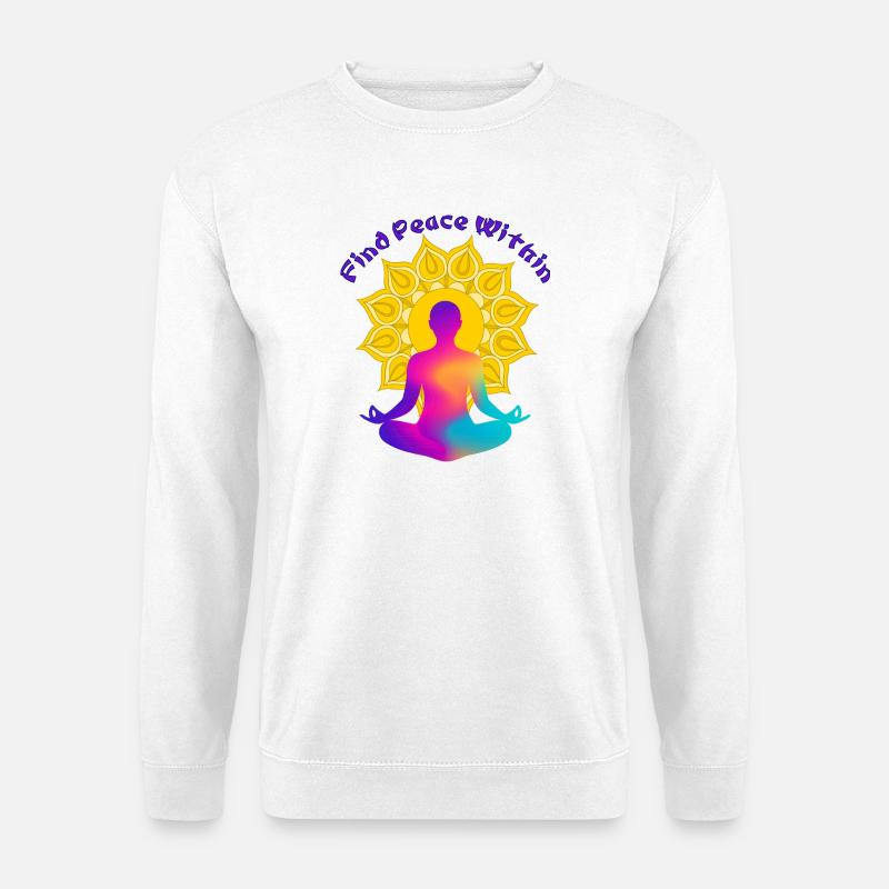 Finde einen Frieden in Mandala Glow - Unisex Pullover - Weiß