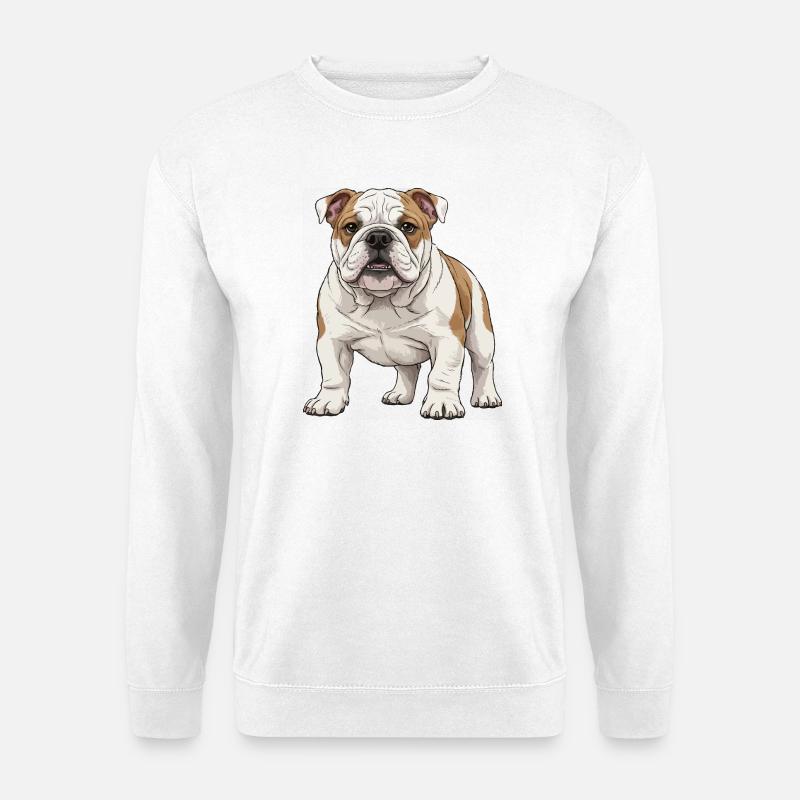 Bulldoggen-Welpe - Unisex Pullover - Weiß
