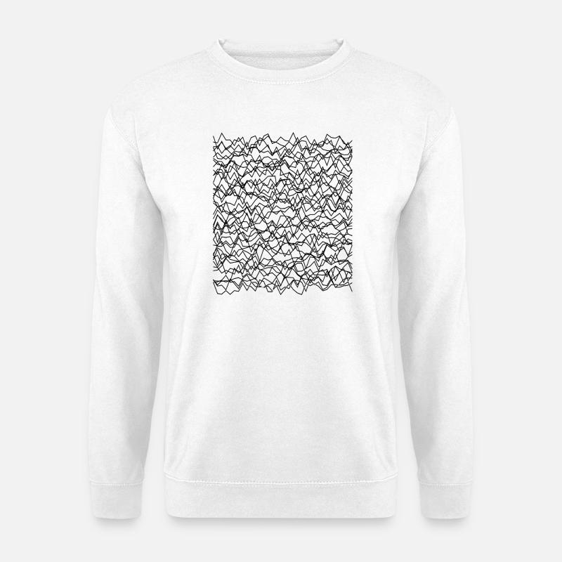 Design mit Wellenlinien - Unisex Pullover - Weiß