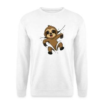 Cute Comic Sloth – Kids & Animal Lovers - Unisex Sweatshirt - white - Front