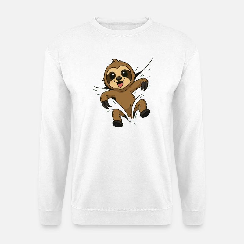 Süßes Comic Faultier – Kinder & Tierliebhaber - Unisex Pullover - Weiß