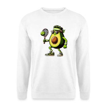 Funny avocado playing tennis with racket and ball - Unisex Sweatshirt - white - Front
