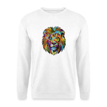 Löwen PopArt Farbrausch - Unisex Pullover - Weiß - Vorne