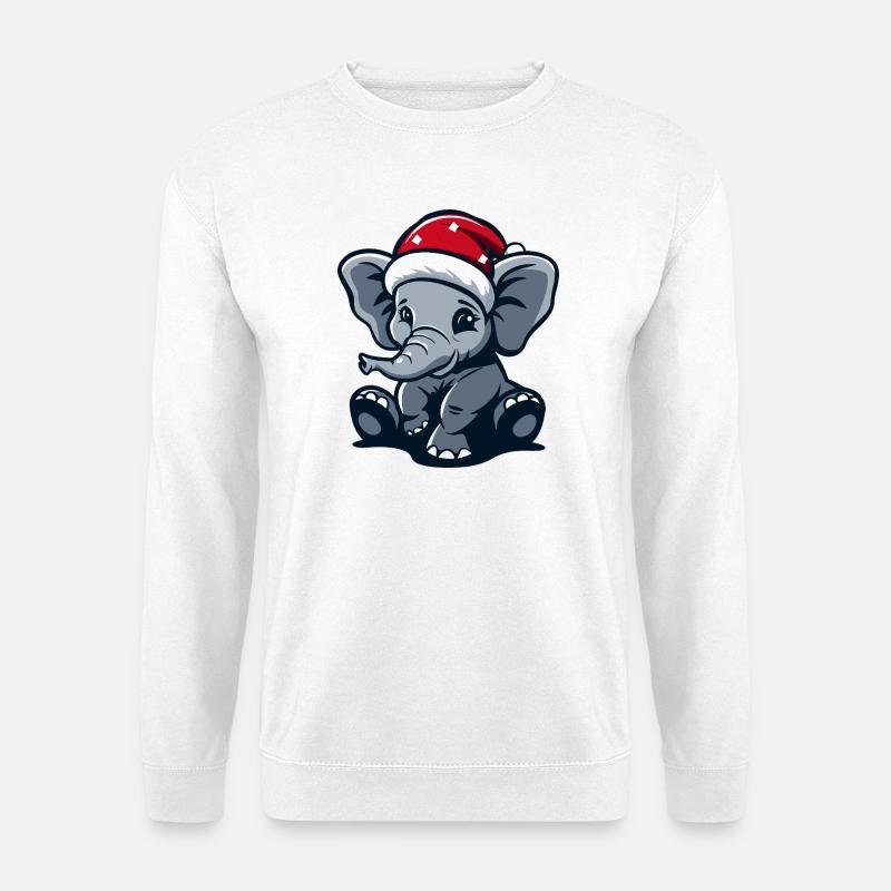 Elefant Weihnachten - Unisex Pullover - Weiß
