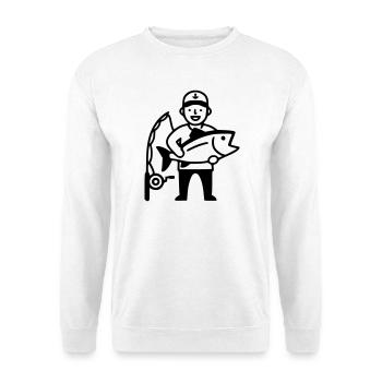 Angeln-stolzer-angler-grosser-fang-2 - Unisex Pullover - Weiß - Vorne
