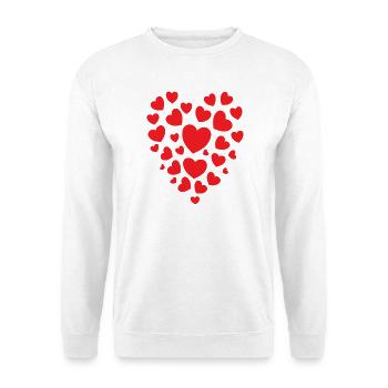 Motif de confettis en cœur rouge : motif de cœur rouge - Sweat-shirt Unisexe - blanc - Devant