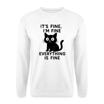 Cat Memes Everything Is Okay Funny Cat - Unisex Sweatshirt - white - Front