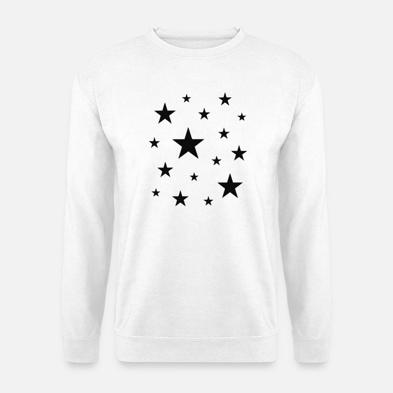 Night Star Pattern Dark Stars - Unisex Sweatshirt - white