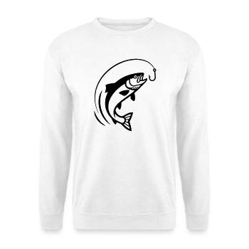 Springender Fisch Haken Biss Action - Unisex Pullover - Weiß - Vorne