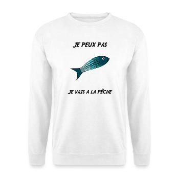 ICH KANN NICHT. ICH HABE GEFIEDERT. FISCHER. HUMOR. RUHESTAND - Unisex Pullover - Weiß - Vorne