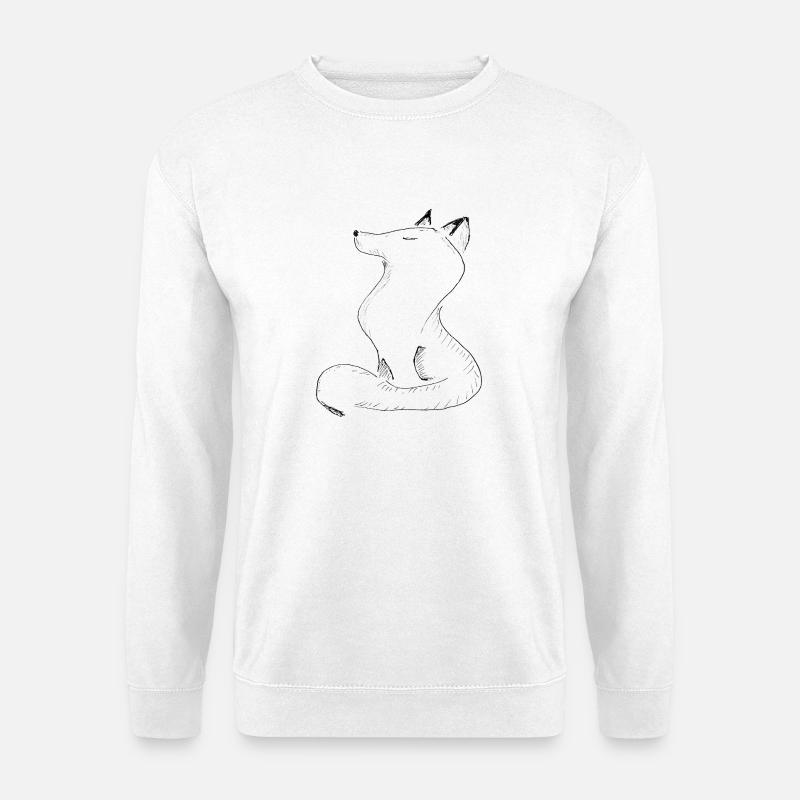 Skizzenwolf Silhouette - Unisex Pullover - Weiß