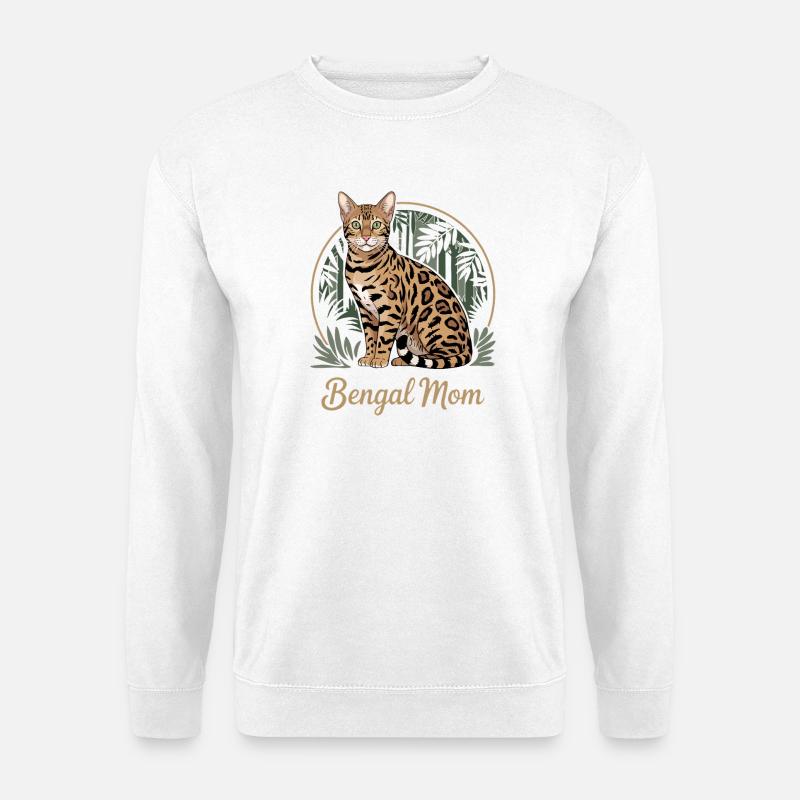 Süße Bengal-Katzen-Mama - Unisex Pullover - Weiß