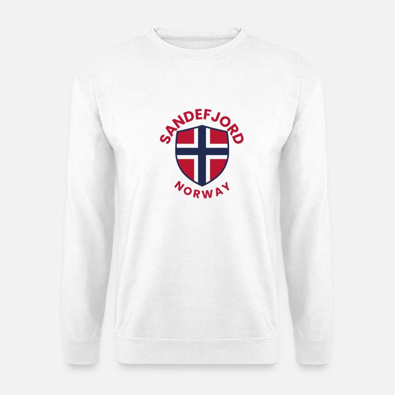 Sandefjord Norwegen-Schild - Unisex Pullover - Weiß