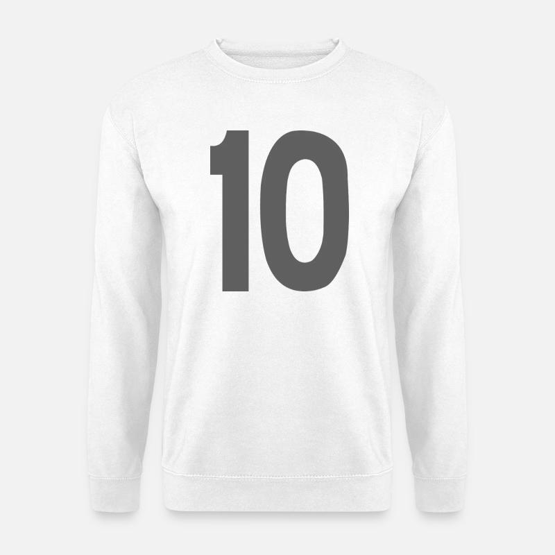 10 Nummern - Unisex Pullover - Weiß
