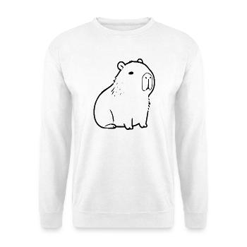 Capybara capybara noir - Sweat-shirt Unisexe - blanc - Devant
