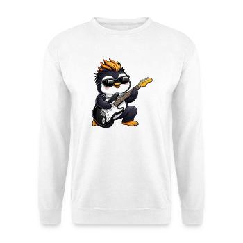 Cooler Pinguin mit Sonnenbrille Rocker Frisur Gita - Unisex Pullover - Weiß - Vorne