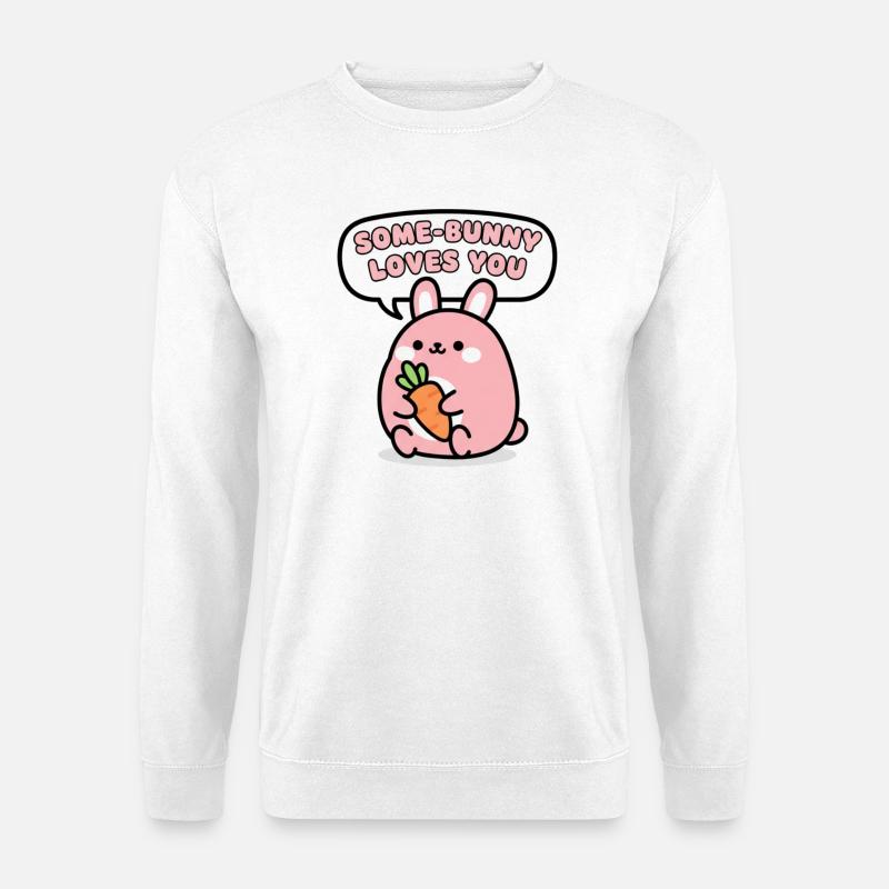 Ein Kaninchen liebt dich Karotte süß - Unisex Pullover - Weiß