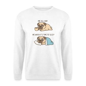 Cute Pug Coffee Cartoon Coffee Lover - Unisex Sweatshirt - white - Front