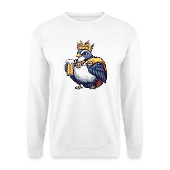 Taube Vogel Bier König - Unisex Pullover - Weiß - Vorne