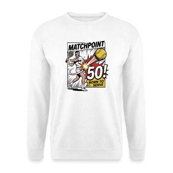 Matchpoint 50 – Chemise d’anniversaire élégante de tennis - Sweat-shirt Unisexe - blanc - Devant