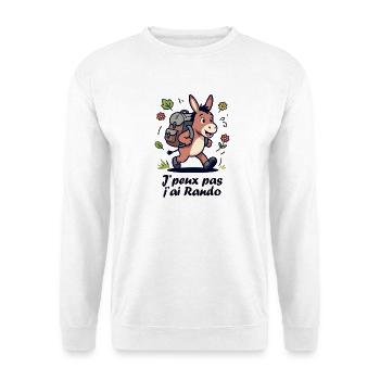Âne randonneur, je peux pas j'ai rando - Sweat-shirt Unisexe - blanc - Devant