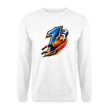 Torwart Shirt Nummer 1 Keeper Fußball  - Unisex Pullover - Weiß - Vorne