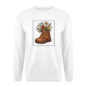 Boot Blooms Wildflower Bouquet - Unisex Sweatshirt - white - Front