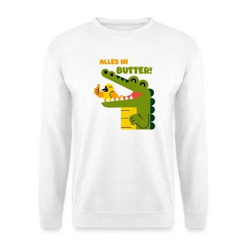 Alles in Butter: Alligator und Spatz - Unisex Pullover - Weiß - Vorne