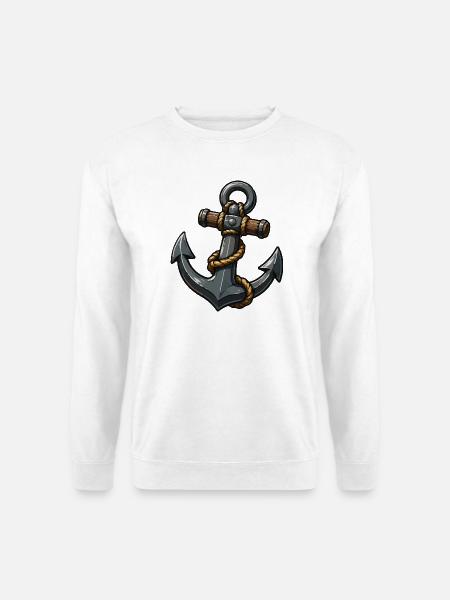 Anker mit Seil Cartoon-Design - Unisex Pullover - Weiß