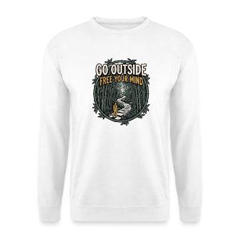 Go Outside Be Free - Unisex Pullover - Weiß - Vorne