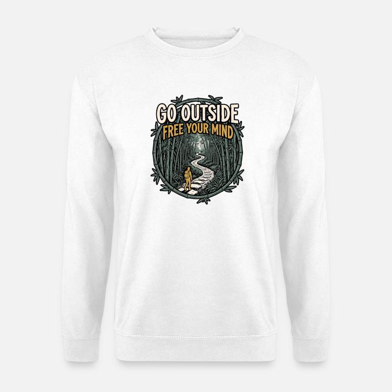 Go Outside Be Free - Unisex Pullover - Weiß