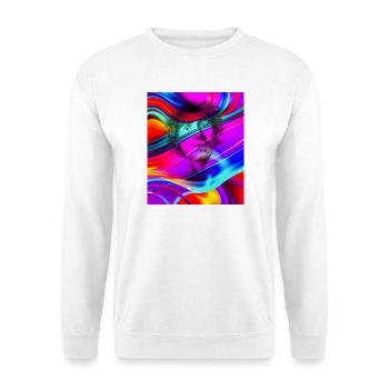Portrait psychédélique en flux de couleurs - Sweat-shirt Unisexe - blanc - Devant