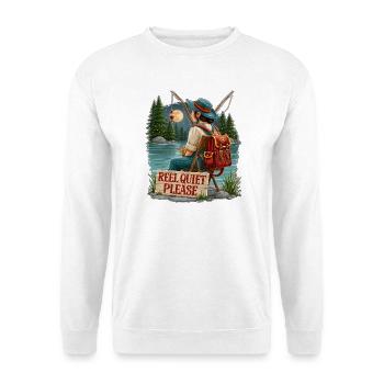 Reel Quiet Please Fishing Scene - Unisex Sweatshirt - white - Front