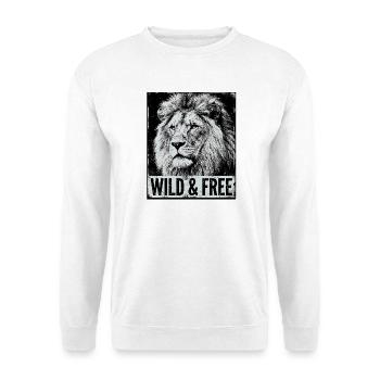 Lion sauvage et libre - Sweat-shirt Unisexe - blanc - Devant